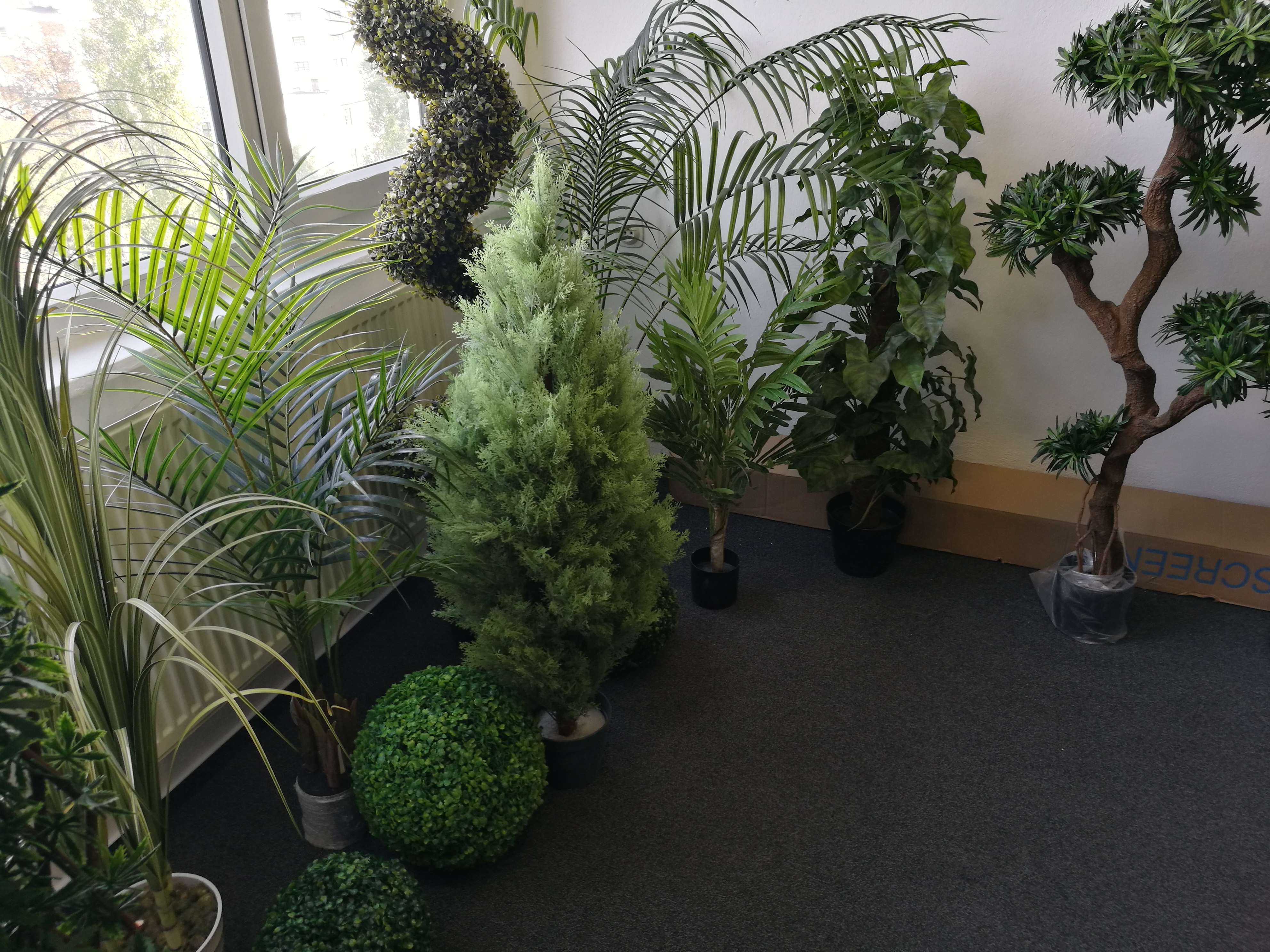showroom umelé rostliny a zelené stěny