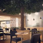 umělý strom do restaurace